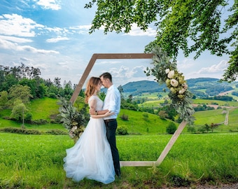 Hexagon Wedding Arch - Wedding Arch - Wooden Arch Wedding Decor - Wedding Backdrop for Reception