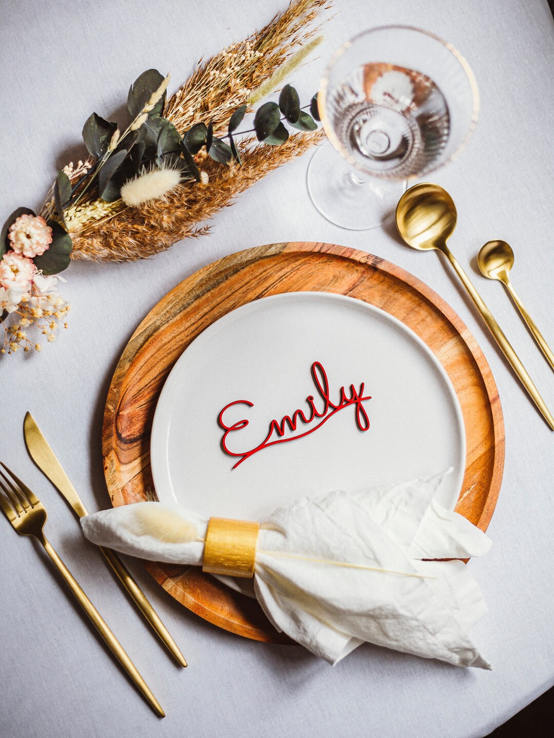 Wooden Name Place Cards, Personalized Place Setting, Wedding Table