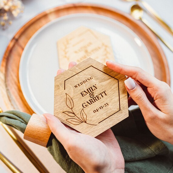 Wedding Coaster Favors in Bulk Wedding Drink Coasters Rustic