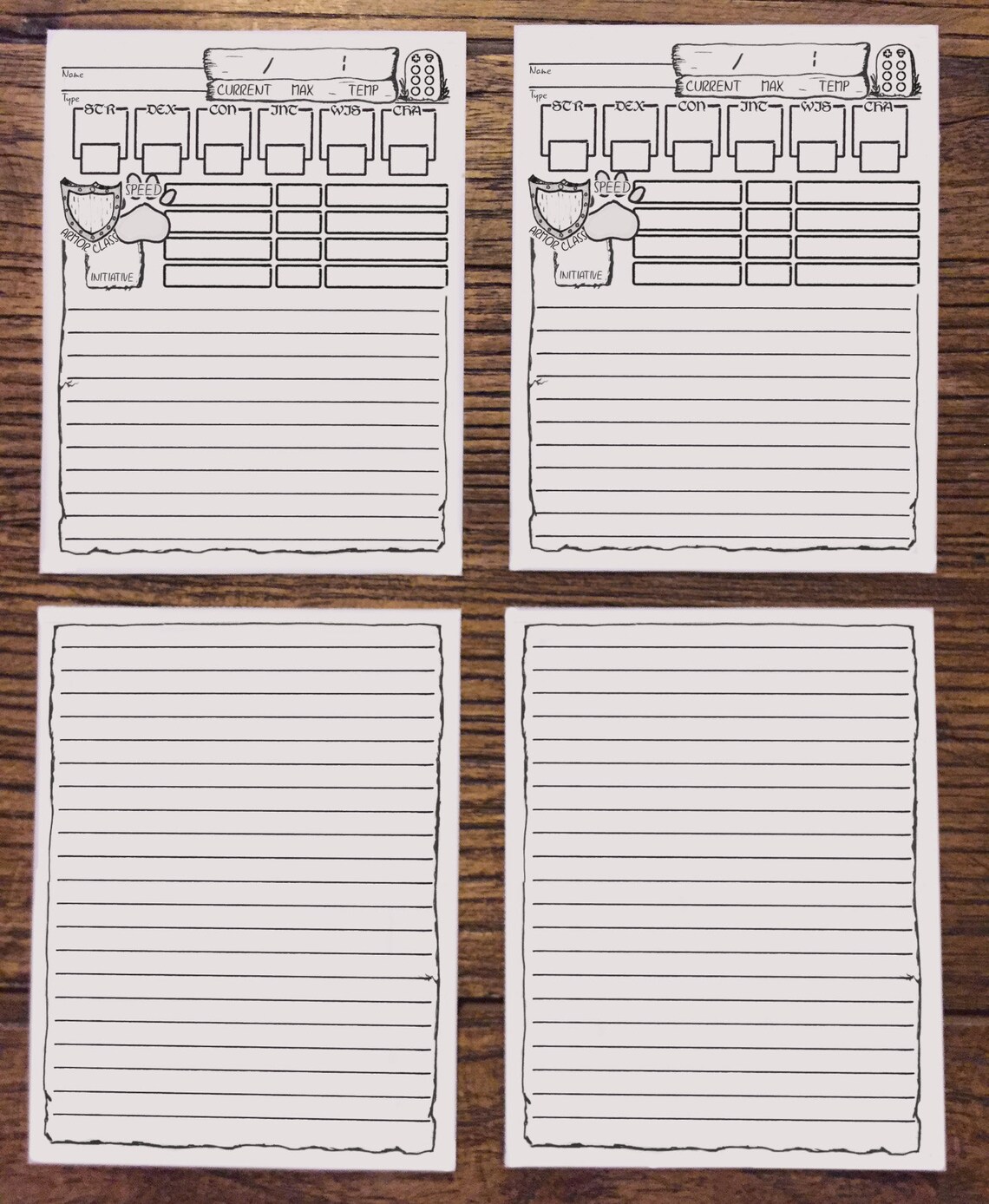 D&amp;D 5e Character Booklet Printable Dungeons and Dragons - Etsy
