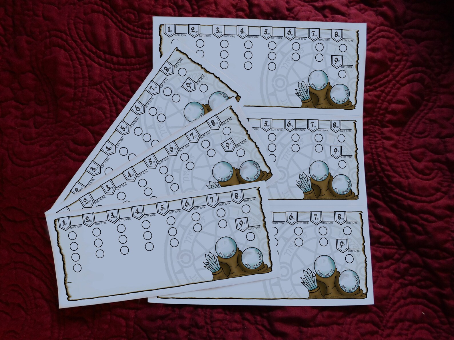 D&amp;D 5e Spell Slot Trackers Printable Dungeons and Dragons - Etsy