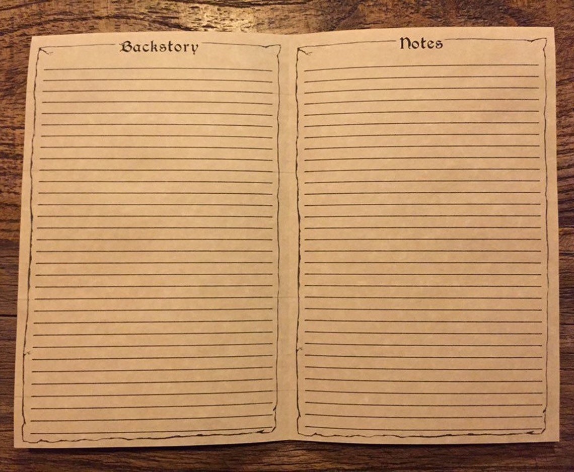 D&amp;D 5e Character Booklet Printable Dungeons and Dragons - Etsy