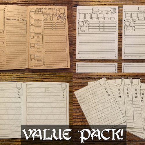 D&D 5e Character Booklet Printable Dungeons and Dragons | Etsy