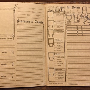 D&amp;D 5e Character Booklet Printable Dungeons and (Instant Download) - Etsy