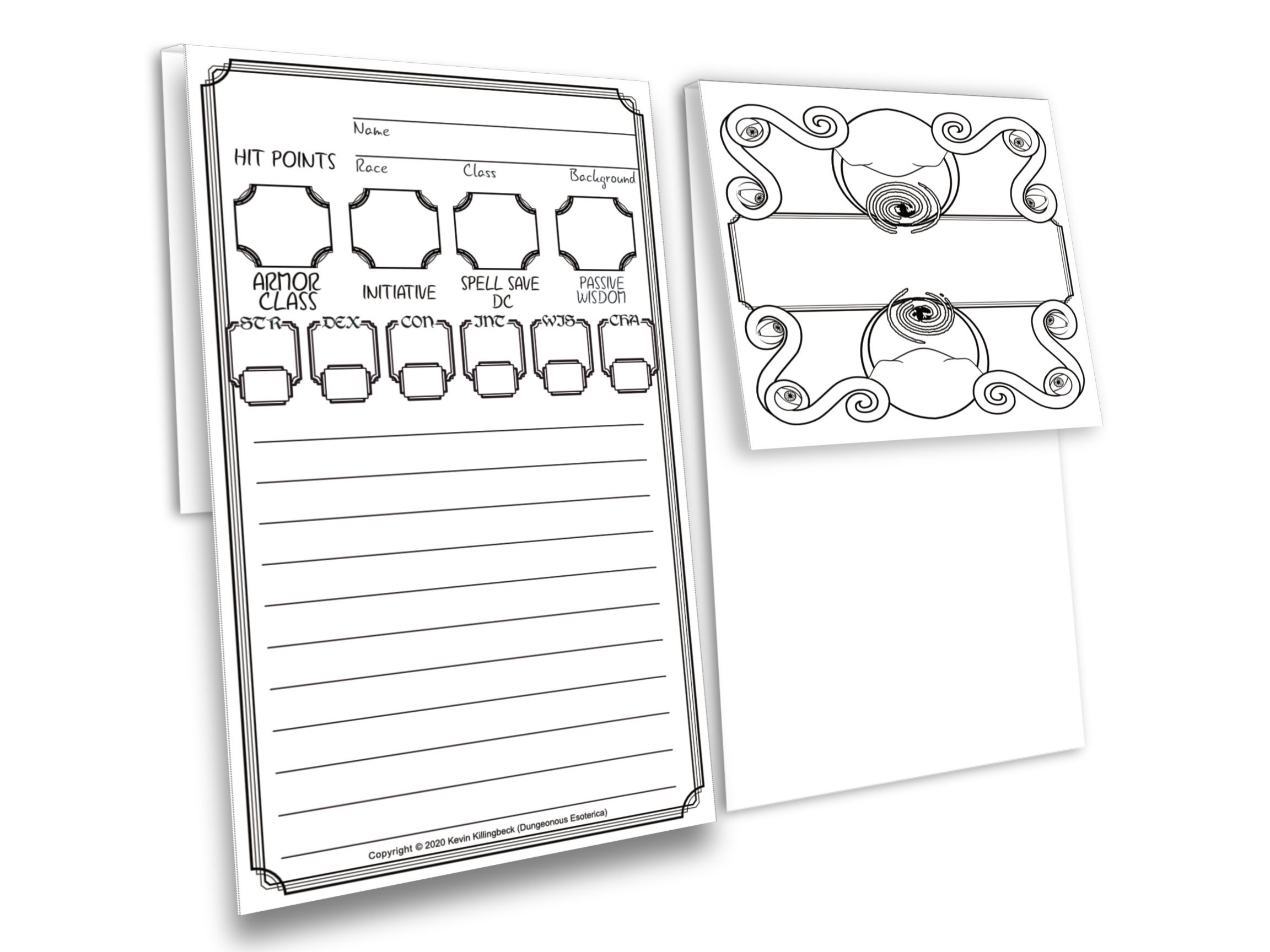 d d 5e character booklet set printable dungeons and dragons etsy