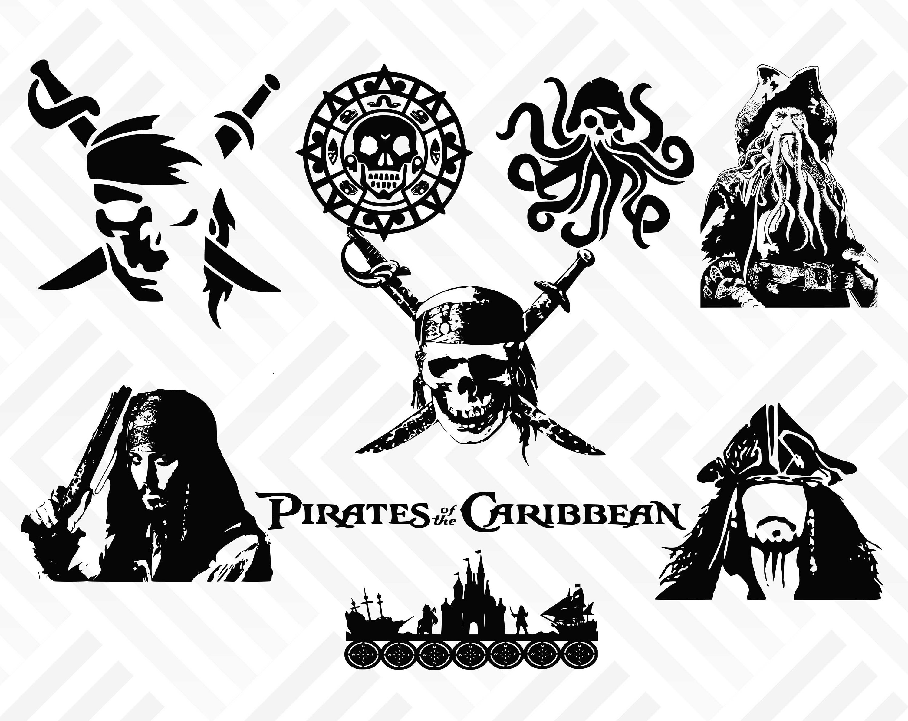 Pirates of the Caribbean svgpngdxf/ Disney clipart | Etsy