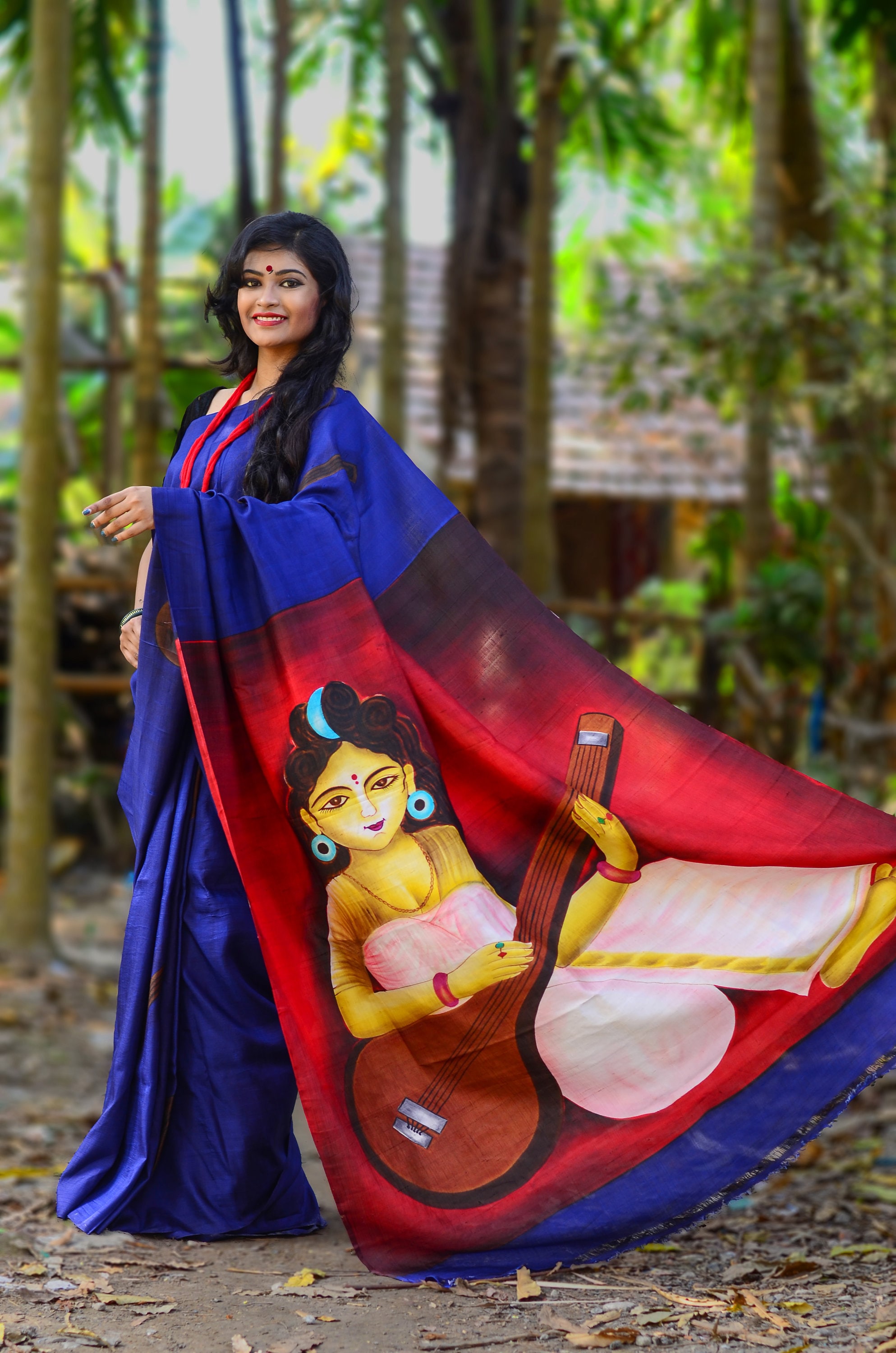 Bengal Handwoven Hand-Painted Bishnupuri Silk Saree With Silkmark India Assurance 14