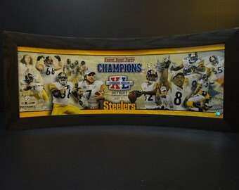 Curved Picture Frame with Photo of Pittsburgh Steelers Super Bowl XL