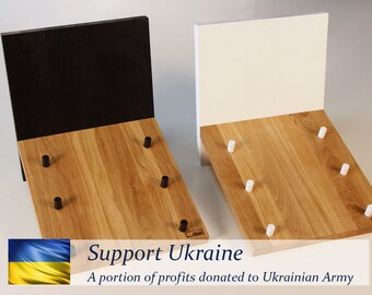 Ukraine / Stand for LP Records Vinyl, oak vinyl record holder, natural wood stand, vinyl records storage rack, LP solid oak holder