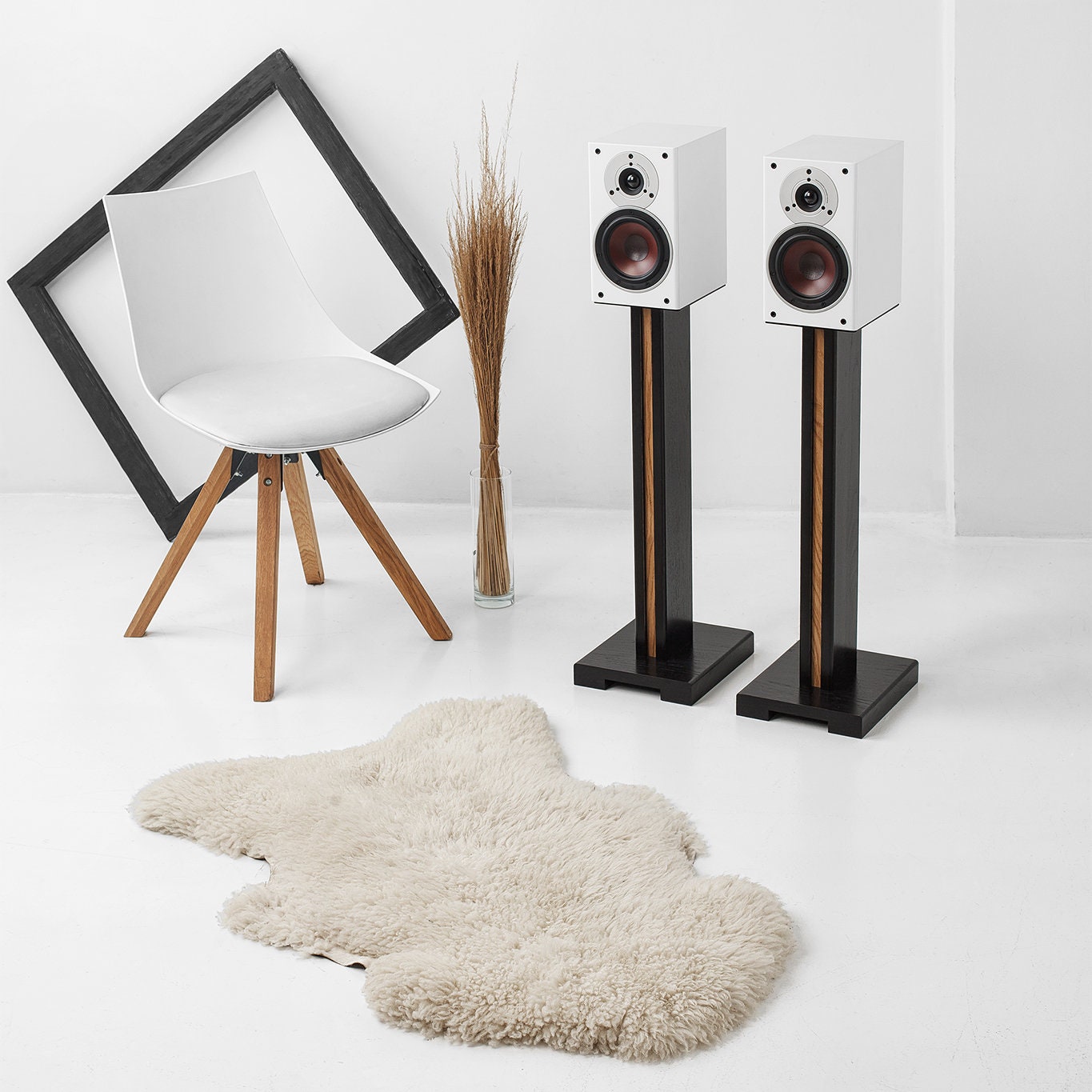 Pair of Wooden Speaker Stands BASE SS1 Black Etsy