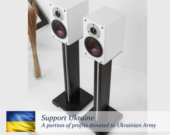 Ucrania / Un par de soportes de altavoces de madera ADLUX BASE SS-1 Negro (+ inserto blanco) / bastidores de altavoces de madera