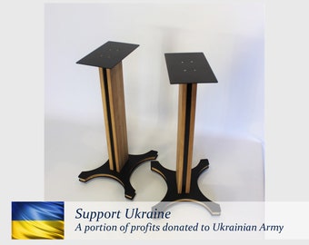 Ucrania / Un par de soportes de altavoz de madera ADLUX BASE SS-X Roble natural (+ inserto negro)