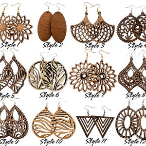 Teal Wood Statement Earrings: Lightweight Boho Dangles