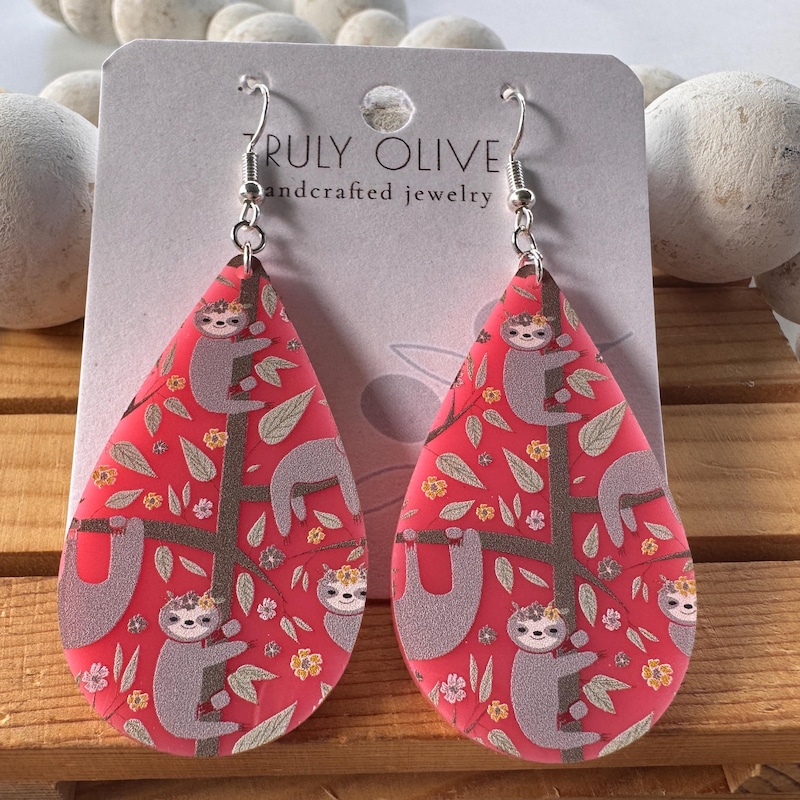 Sloth Back Earser Sloth Earrings - Etsy