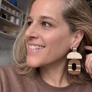 Boho Reclaimed Wood Earrings – Eco-Friendly, Lightweight, Handcrafted Statement Earrings