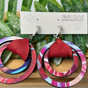 Festival Style Boho Earrings with Wood Accents | Statement Earrings | Boho Dangle Earrings | Nickel Free | Anniversary Gift For Wife