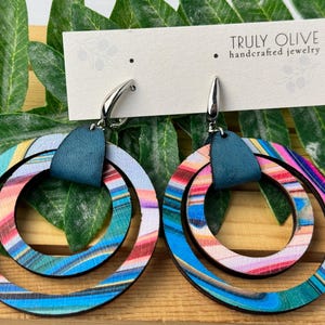 Boho Chic Earrings Made of Reclaimed Wood | Boho Dangle Earrings For Women | Nickel Free | 5th Anniversary Gift For Wife | Mothers Day Gift