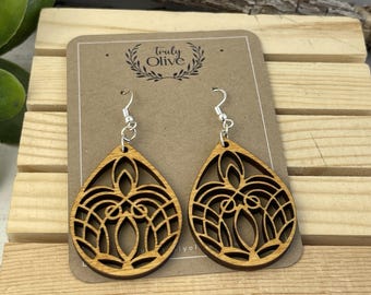 20 Pezzi Orecchini A Cerchio In Legno 4 Cm Diametro - Foto 6