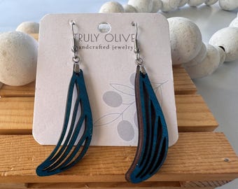 Laser Cut Mandala Wood Earrings: Lightweight Dangle Jewelry