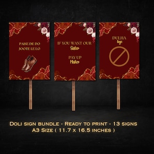 Doli Sign | Wedding gate sign | Dulha Entry Signs | Pay up Welcome Posters | Ribbon Ceremony | Printable Signs | If you want our sister