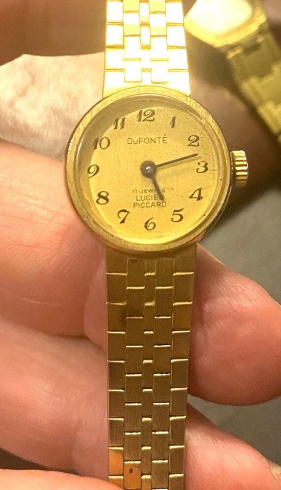 VTG Women s Dufonte Lucien Picarrd Watch Manual 17 Jewels Adjustable Band Etsy
