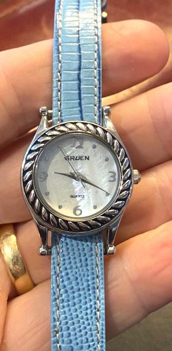 Women's 24mm Gruen Watch, Silver Tone with MOP Fa… - image 1
