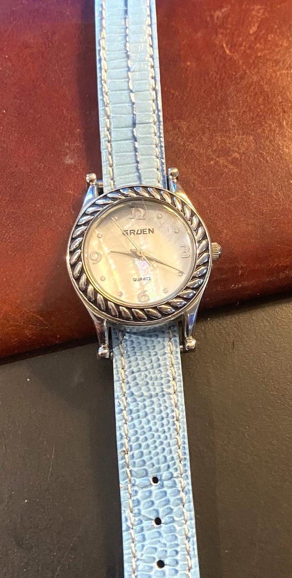 Women's 24mm Gruen Watch, Silver Tone with MOP Fa… - image 3