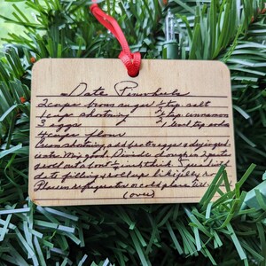 Handwriting Recipe Memory Ornament, Custom Christmas Keepsake Ornament, Personalized Memory Ornament, Handwritten Holiday Ornament