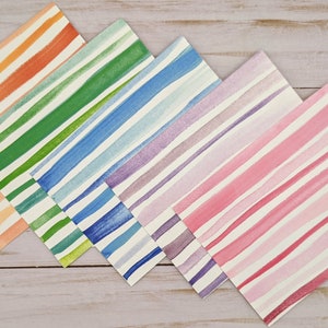 Striped Watercolor Note Card, Set of 10, blank folded cards, thank you card, simple stationery, any occasion, paper gifts, gifts for her