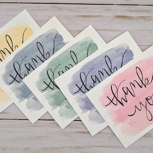 Bulk Thank You Card, Thank You Card Set, Thank You Note Cards, Simple Watercolor Note Card, Blank Folded Cards, Bulk Note Cards