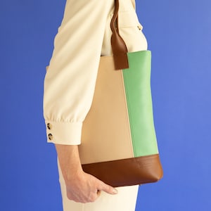 Leather Shopper Mia Sand