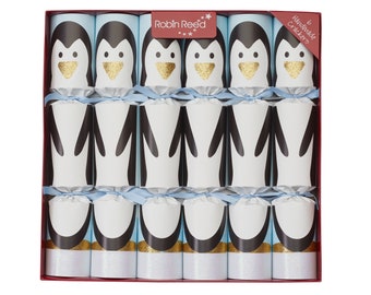 6 x 13" (33cm) Racing Penguin Christmas Crackers - Handmade by Robin Reed (71806)