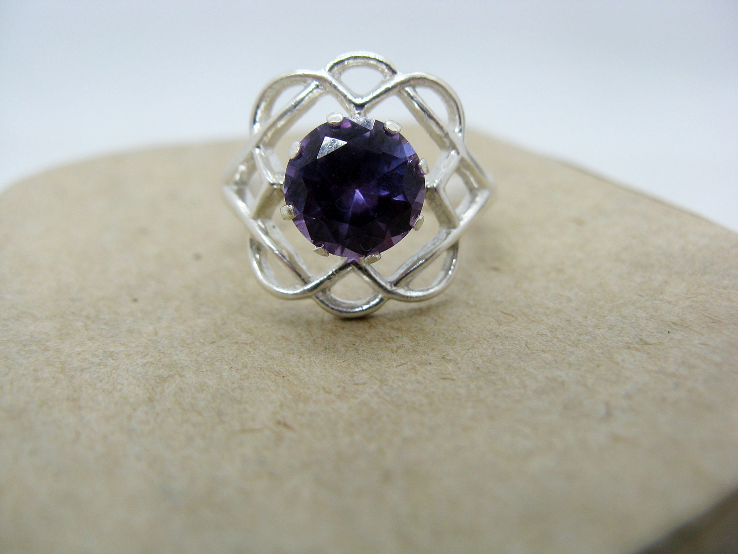Bague Alexandrite Synthétique Argent Sterling 925 - Taille 7 - Style Bohème - Neuf Sans Emballage