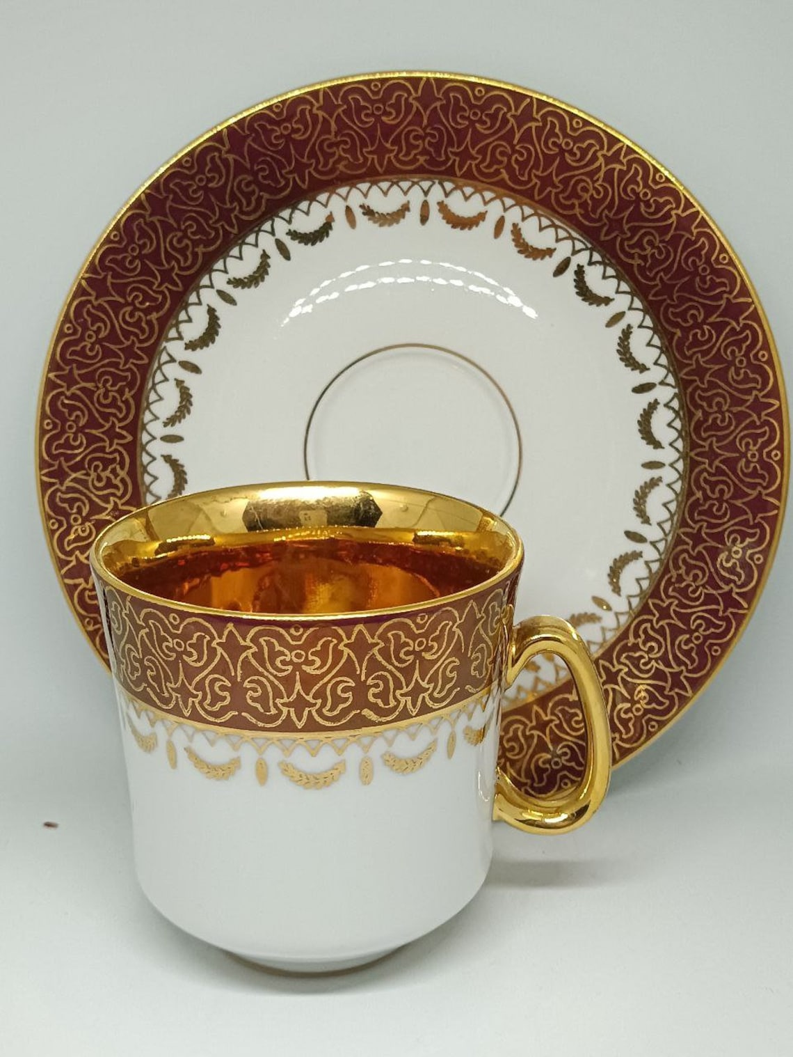 Vintage Coffee Cup and Saucer Coffee Set Porcelain Czechoslovakia - Etsy