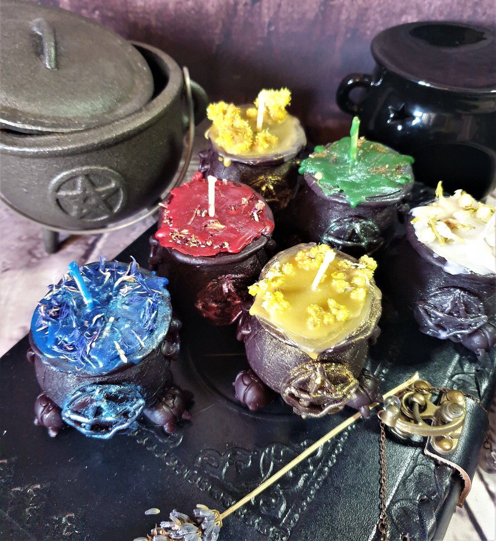 Witch Cauldron Candle Ritual altar spell pentagram/pentacle Etsy