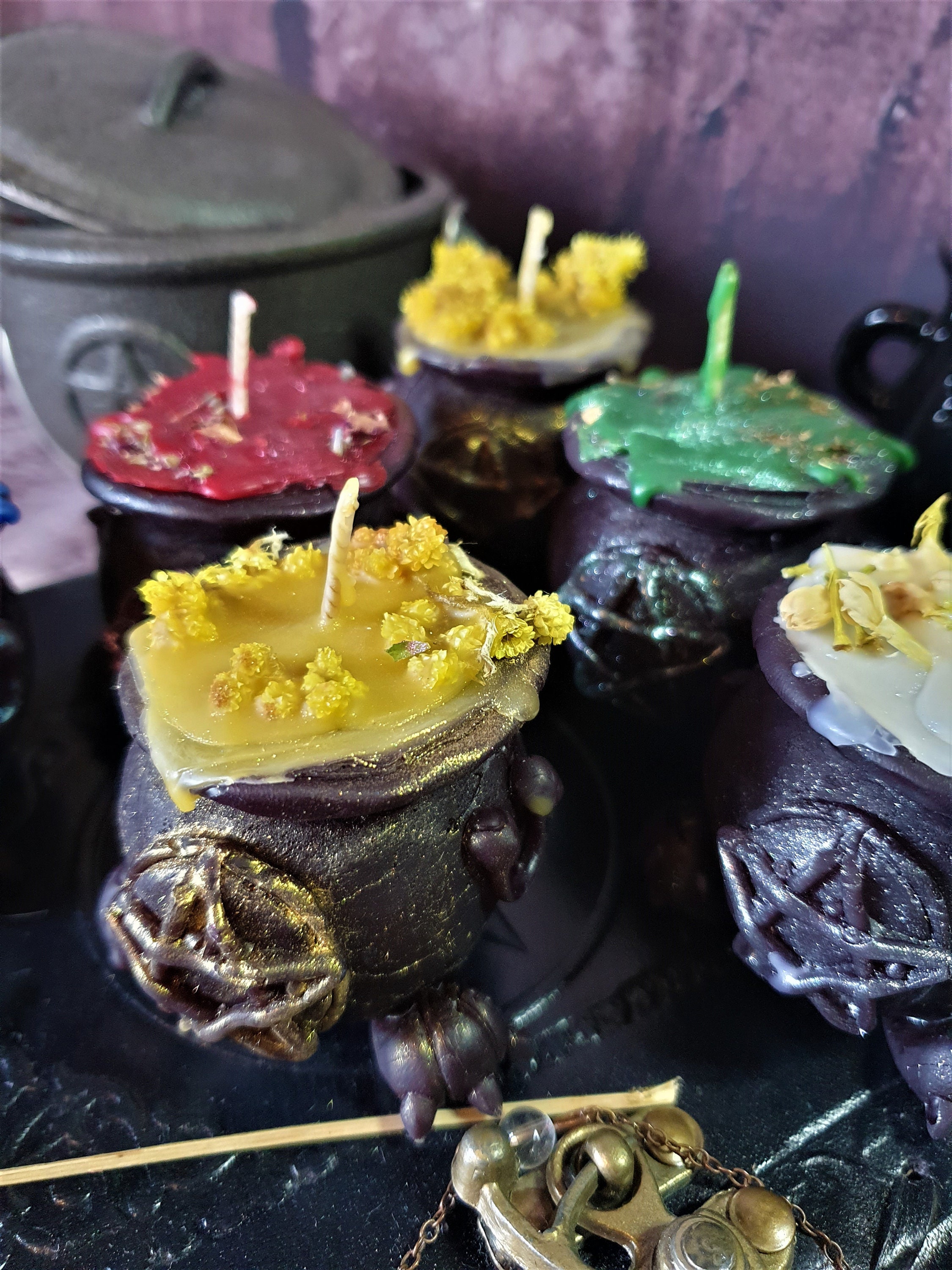 Witch Cauldron Candle Ritual altar spell pentagram/pentacle Etsy
