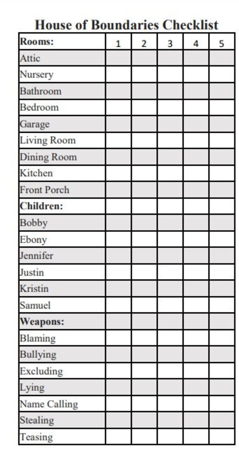 House of Boundaries A Counseling Card Game PDF Download Etsy