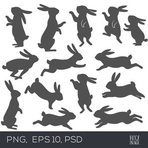 Coniglietto in bianco e nero, Coniglio Silhouette, Coniglio PNG Clipart, Coniglietto piccolo, Lepre, Coniglietti carini, Coniglietti nido, Famiglia Coniglietto