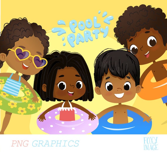 Pool Party Kids African American Boys And Girls Pool Party Etsy pool-party-kids-african-american-boys-and-girls-pool-party-etsy