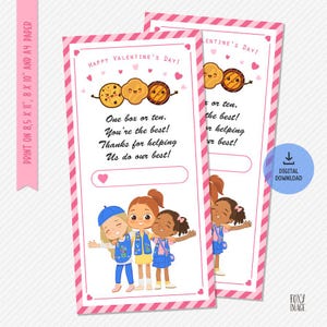 Valentinstag Cookie Dankeskarte, Scout Wertschätzung Tags, Daisy Brownie Junior Cadette Danke, Cookie Lieferung Wertschätzungskarte
