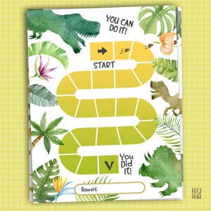 Printable Dinosaur Reward Chart, Dinosaur Behavior Chart, Toddler ...