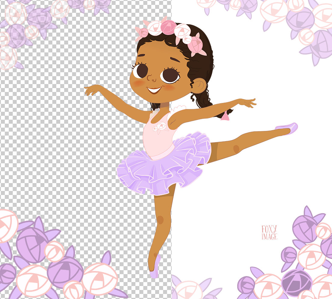 Ballerina Clipart, Lilac Tutu, Ballerina PNG Clipart, Violet