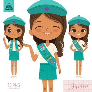 Junior Scouts Clip Art, Happy Scouts, Scout Grafiken, PNG Scout Art, Junior Scouts, Schärpenweste, Truppe Scouts Clipart, Junior Scout Team