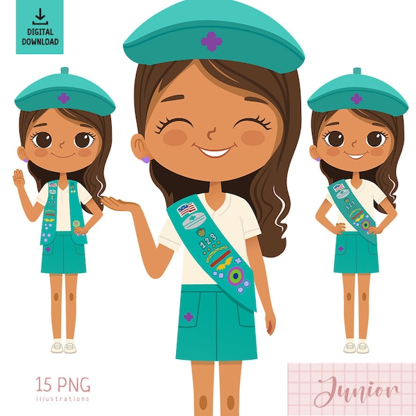 Junior Girl Scout Hair Scout Etsy