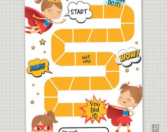 Superhero Potty Training Reward Chart, Super Girl Toilet Tracker (Digital Download PDF)