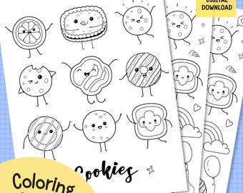 Digital Scout Cookie Coloring Pages, Scout Cookies, LBB Cookie Coloring Pages, Baker Cookies Coloring Pages, Set of 3, Printable, Scout Art