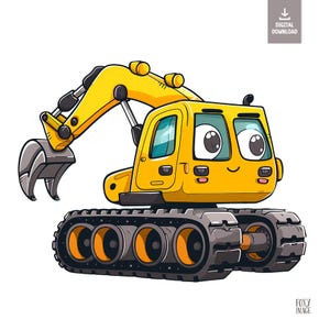 Building Machines Clipart, Backhoe PNG, Instant Digital Download, Backhoe Stickers Graphic, Backhoe illustration, Backhoe Clipart, Backhoe