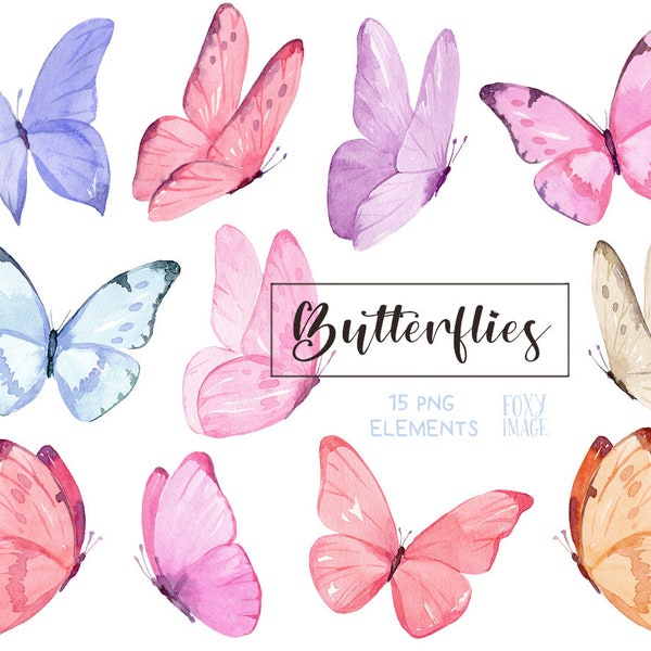 Watercolor butterfly, Butterfly pink, Butterfly PNG Clipart, Pink-lilac butterflies, Pink-yellow, purple butterflies, PNG. Digital DOWNLOAD