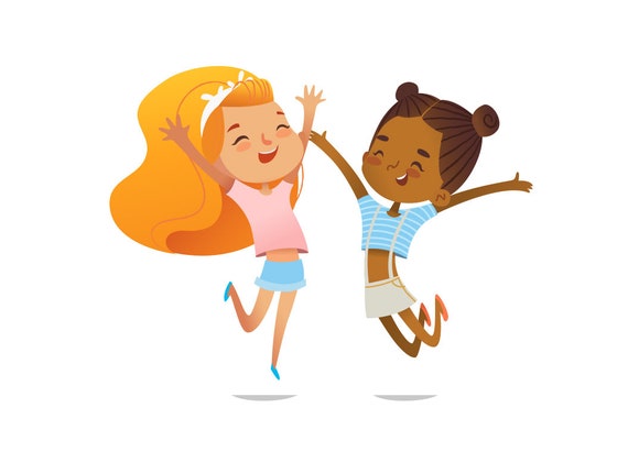 Happy Kids Joyously Jump. PNG Clipart African American Kids 