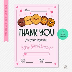 Valentinstag Cookie Dankeskarte, Scout Wertschätzung Tags, Daisy Brownie Junior Cadette Danke, Cookie Lieferung Wertschätzungskarte